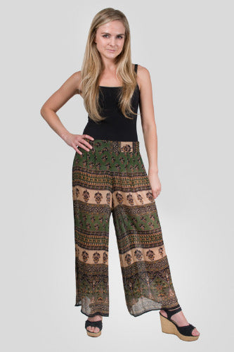 Geeta Hippie Bohemian Gypsy Indian Ethnic Retro Jaipur Block Print Palazzo Pants 4518
