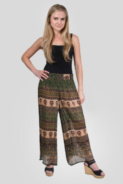 Geeta Hippie Bohemian Gypsy Indian Ethnic Retro Jaipur Block Print Palazzo Pants 4518