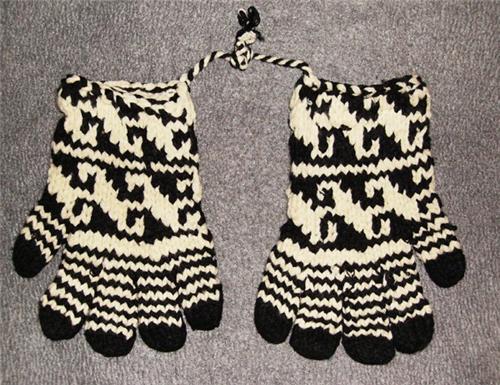 Handmade Knit Hippie Boho Pakistan Ecuador Alpaca Wool Blend Gloves One Size 4731