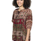 Geeta Hippie Clothes Bohemian Gypsy Festival Indian Tie Neck Peasant Smock Top 2951