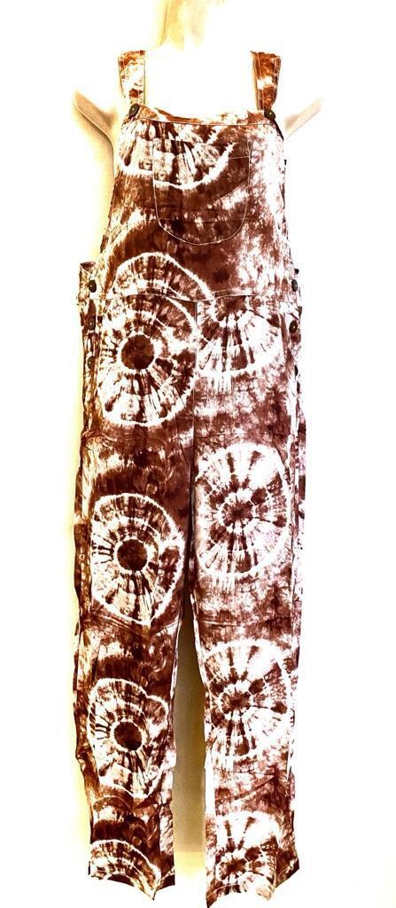 Sacred Threads Hippie Bohemian Festival Groovy Tie Dye Jumpsuit Overalls 222277