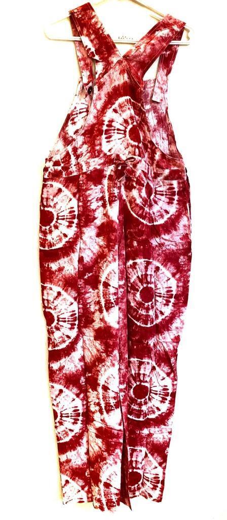 Sacred Threads Hippie Bohemian Festival Groovy Tie Dye Jumpsuit Overalls 222277