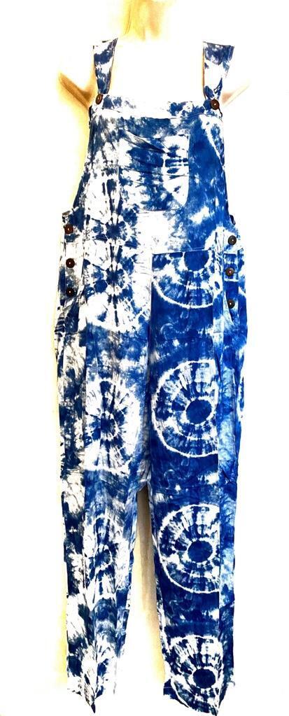 Sacred Threads Hippie Bohemian Festival Groovy Tie Dye Jumpsuit Overalls 222277