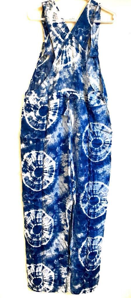 Sacred Threads Hippie Bohemian Festival Groovy Tie Dye Jumpsuit Overalls 222277