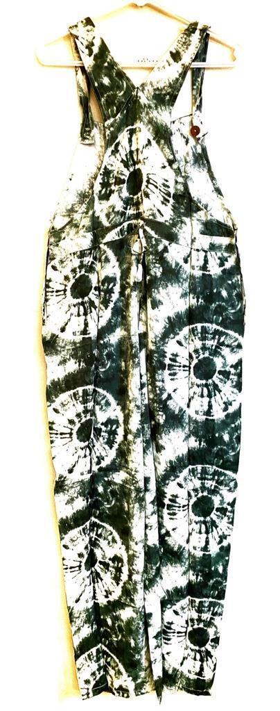 Sacred Threads Hippie Bohemian Festival Groovy Tie Dye Jumpsuit Overalls 222277