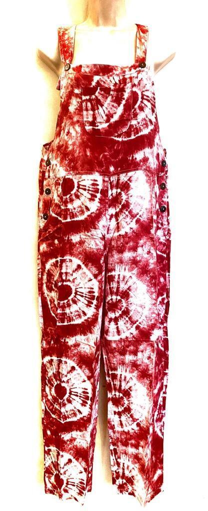 Sacred Threads Hippie Bohemian Festival Groovy Tie Dye Jumpsuit Overalls 222277