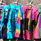 GEETA GROOVY Hippie Bohemian Gypsy India Festival Tie Dye LS Tee Shirt 7069