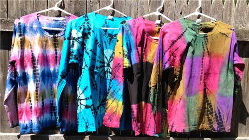 GEETA GROOVY Hippie Bohemian Gypsy India Festival Tie Dye LS Tee Shirt 7069