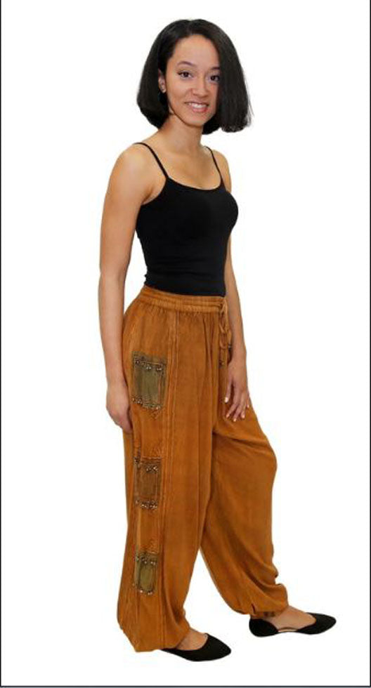 Geeta Hippie Clothes Bohemian Clothing Gypsy India Festival Embroidery Bell Harem Pants 4041