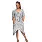 Sacred Threads Hippie Bohemian Tie Dye Hand Dyed Black and White Kangaroo Pocket Dress 223053
