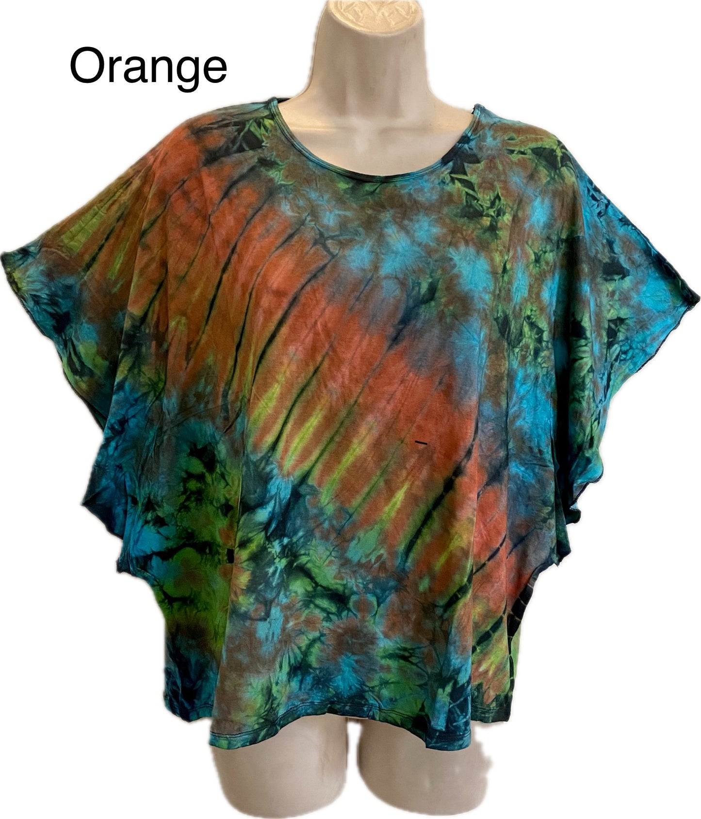 Sacred Threads Hippie Bohemian Tie Dye Stretch Batwing Top T Shirt 224112