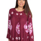 Geeta Hippie Bohemian Gypsy Indian Embroidery Tie Dye Festival Smock Two Button LS Top 2906