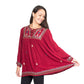 Geeta Hippie Bohemian Gypsy Indian Crinkle Embroidery Retro Kurta Smock Top All Colors 2227