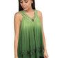 Geeta Hippie Bohemian Festival Gypsy India Embroidered Ombre Smock Tank All Colors