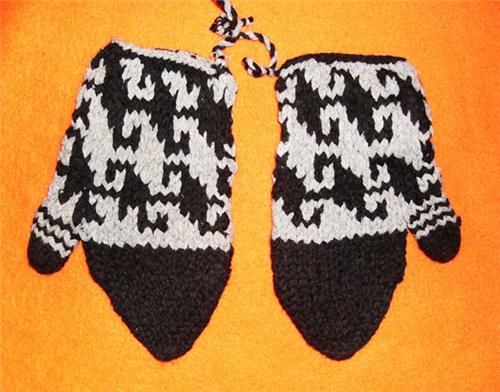 Handmade Knit Hippie Boho Pakistan Ecuador Alpaca Wool Blend Mittens 4732