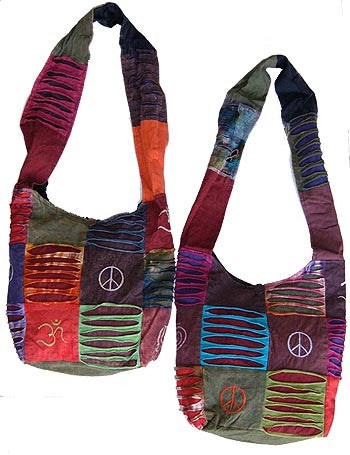 Nepal Handcrafted Hippie Bohemian Hobo Embroidered Patchwork Festival Shoulder Bag NP2